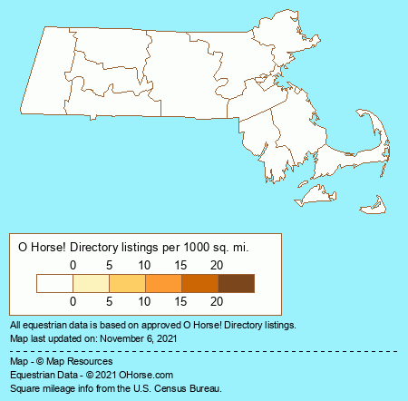 Massachusetts Fox Hunting Stables Population Map - O Horse!