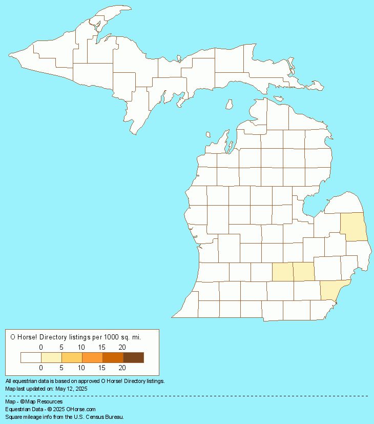 Michigan Horse Transportation Population Map - O Horse!