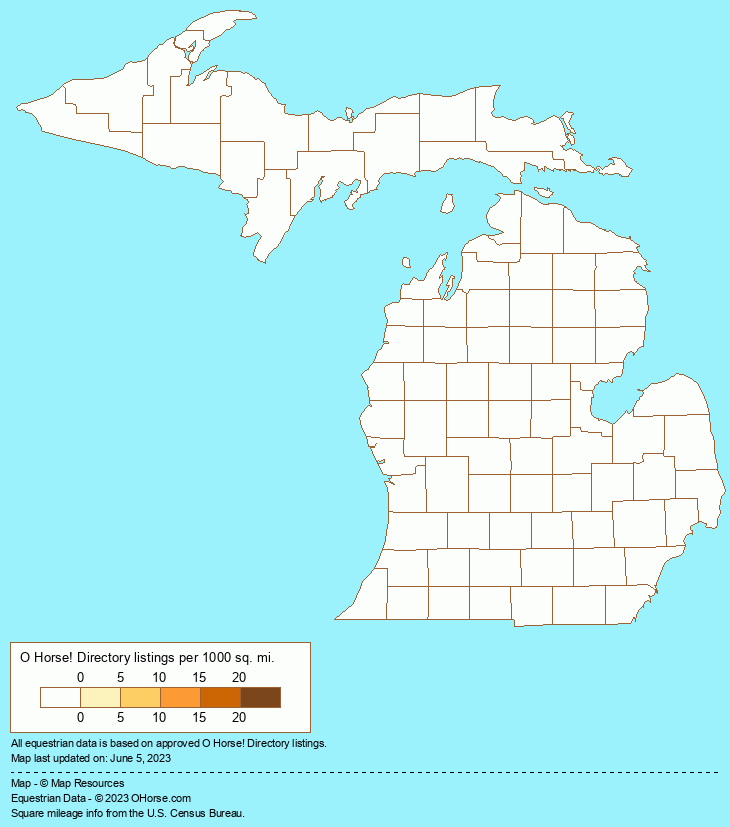 Michigan Equine Classifieds Population Map - O Horse!