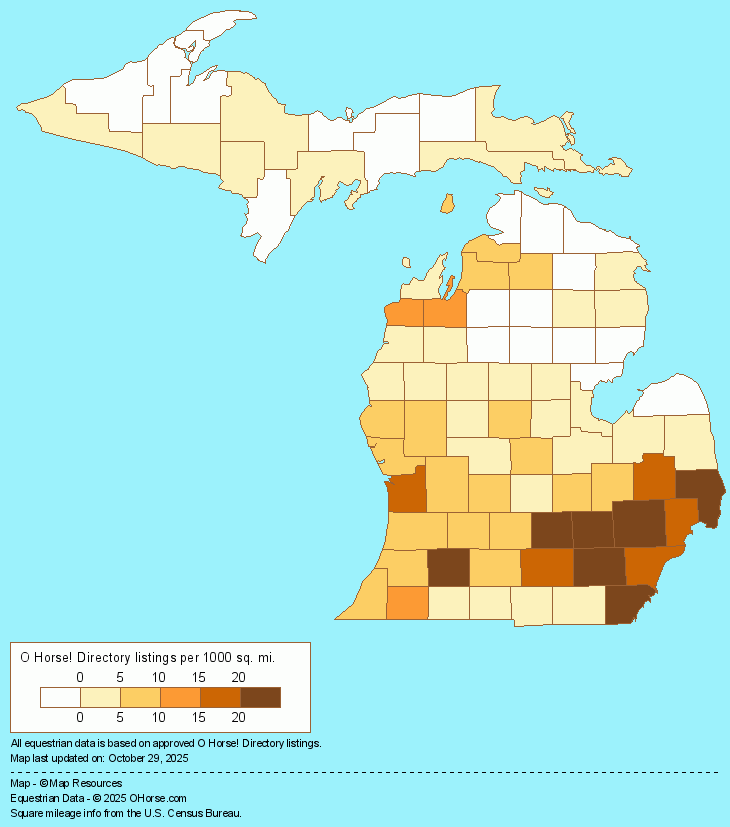 Michigan  Population Map - O Horse!