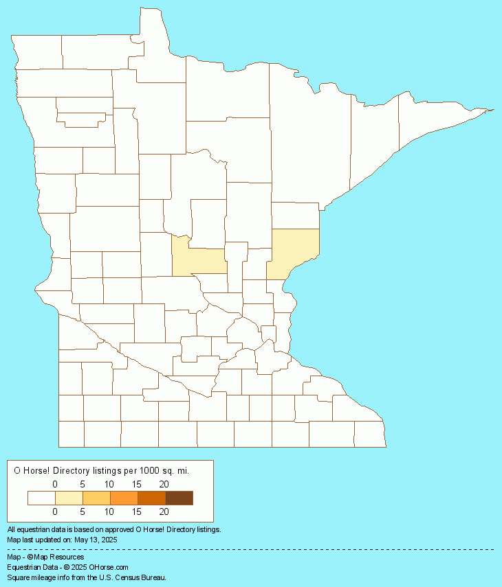 Minnesota Arabian Breeders and Arabian Horse Farms Population Map - O Horse!