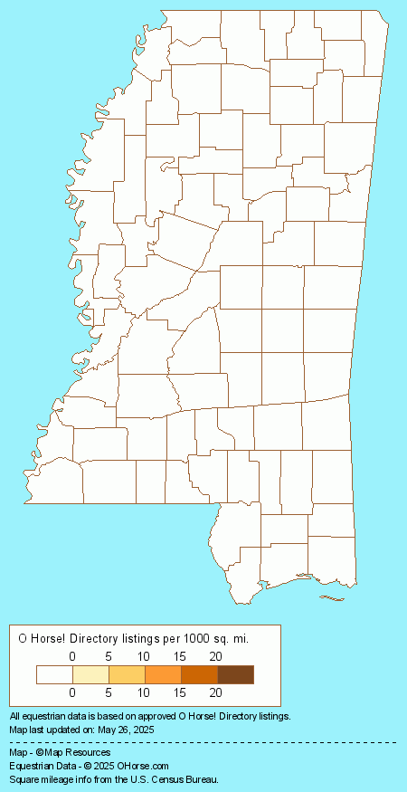 Mississippi Australian Warmblood Population Map - O Horse!