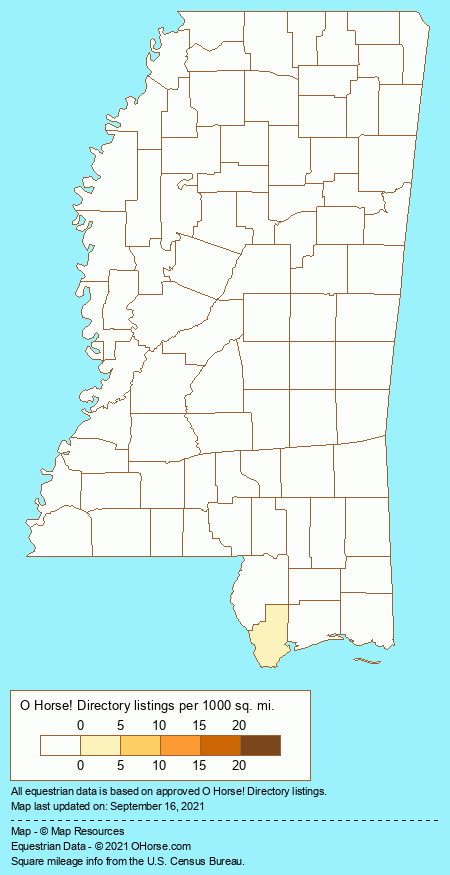Mississippi Horse Shows Associations Population Map - O Horse!