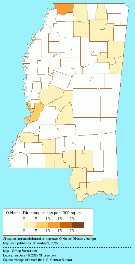Mississippi  Population Map - O Horse!