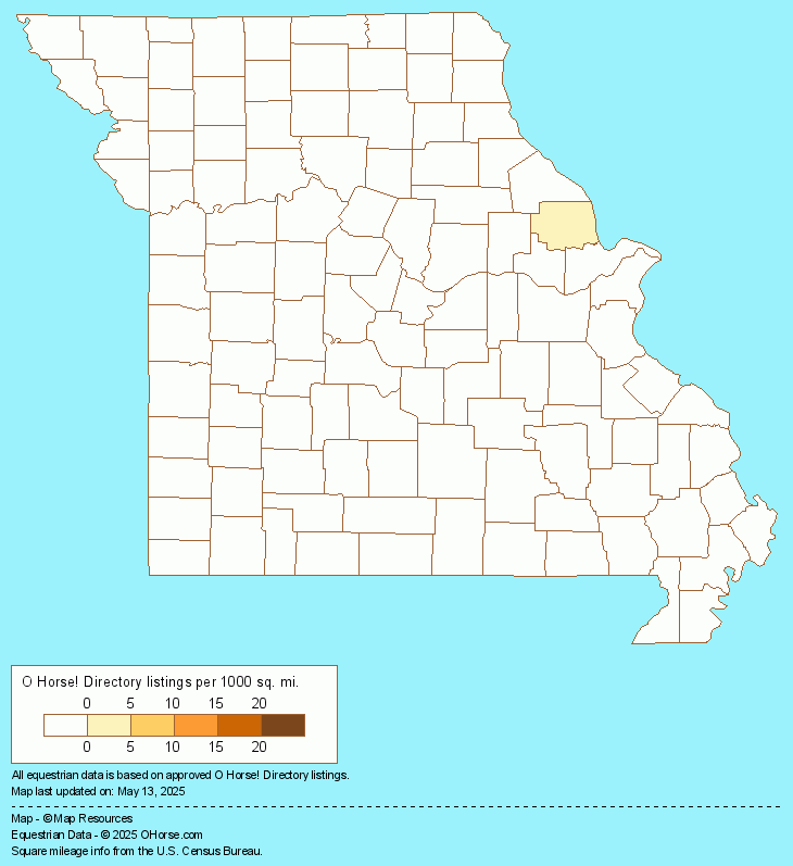 Missouri Zebra, Zorse, and Zonkey Breeders and Stallions Population Map - O Horse!