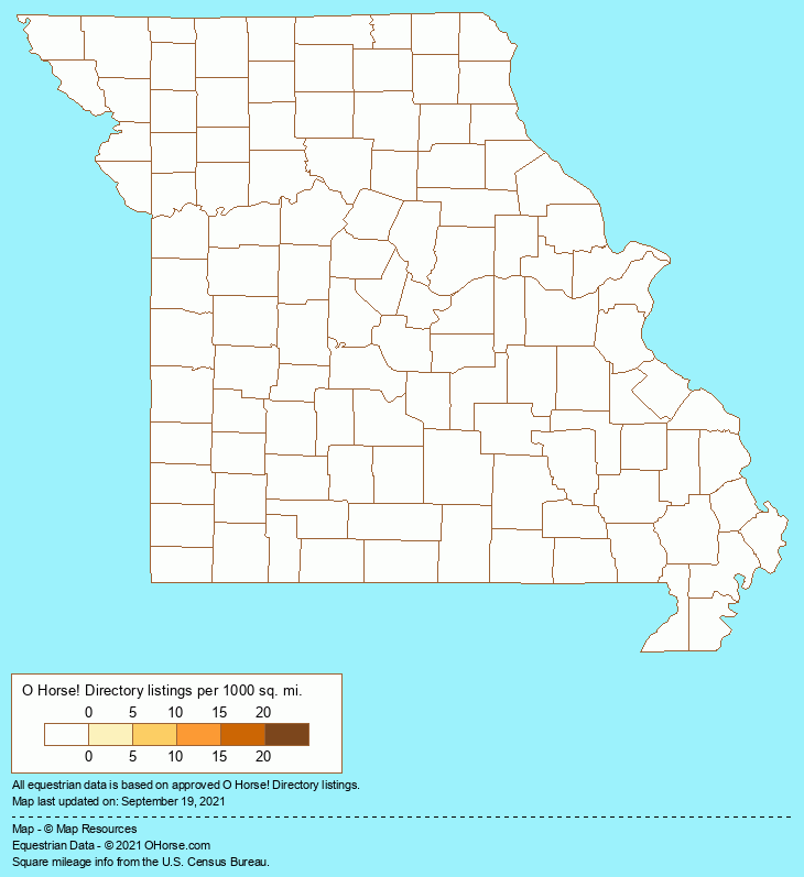 Missouri Horse Shows Associations Population Map - O Horse!