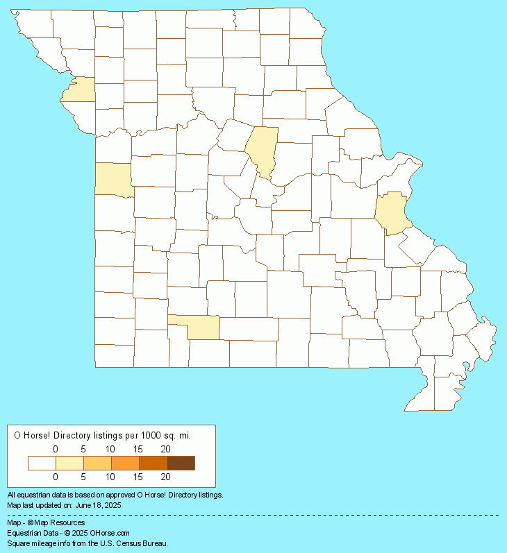 Missouri Horse Barn Builders Population Map - O Horse!