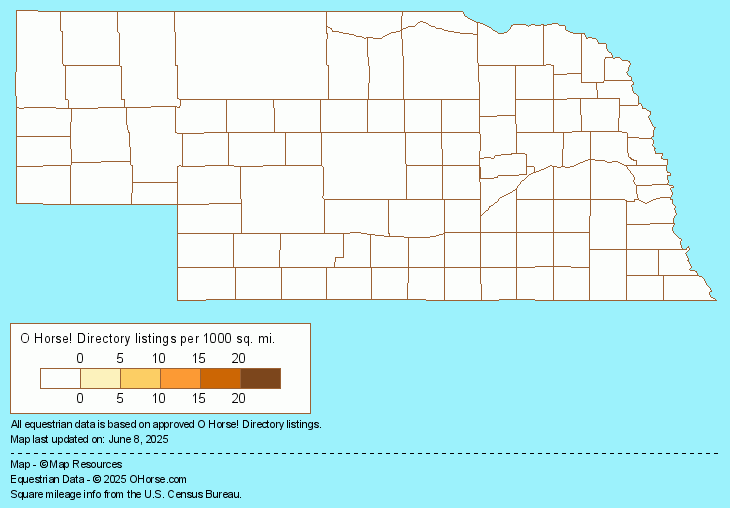 Nebraska Andalusian Population Map - O Horse!