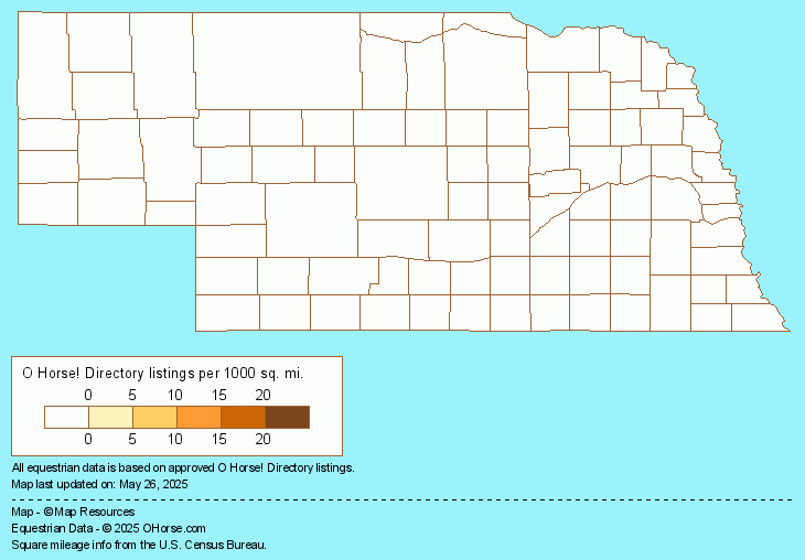 Nebraska Knabstrupper Organizations Population Map - O Horse!