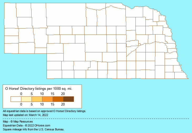 Nebraska Zebras for Sale and Zebra Classifieds Population Map - O Horse!