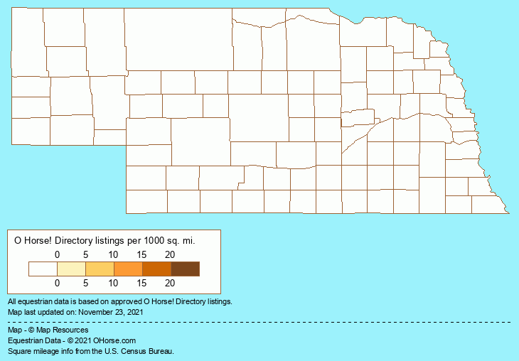 Nebraska Horse Forums Population Map - O Horse!