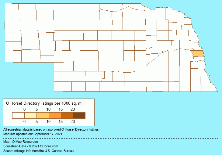 Nebraska Therapeutic Riding Stables Population Map - O Horse!