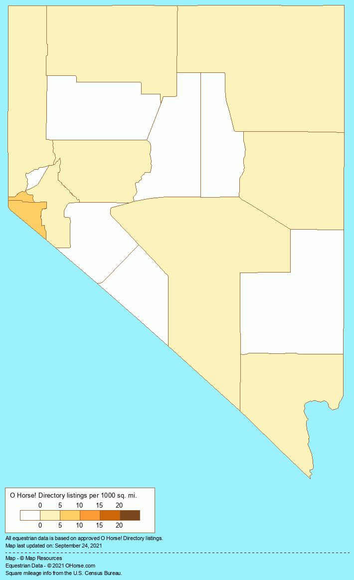 Nevada Horse Stables and Horse Farms Population Map - O Horse!