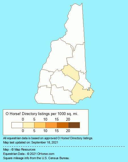 New Hampshire Riding Instructors & Coaches Population Map - O Horse!