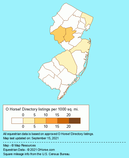New Jersey Horse Trainers and Clinicians Population Map - O Horse!
