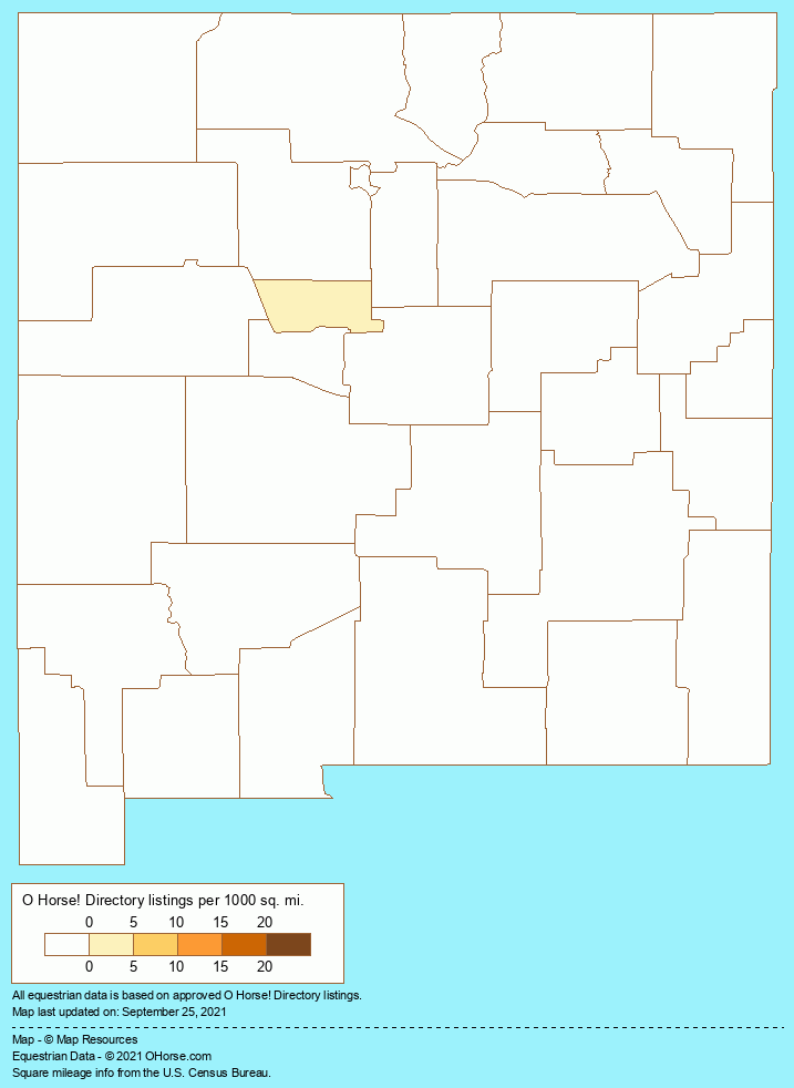 New Mexico Mustang Farms and Stallions Population Map - O Horse!