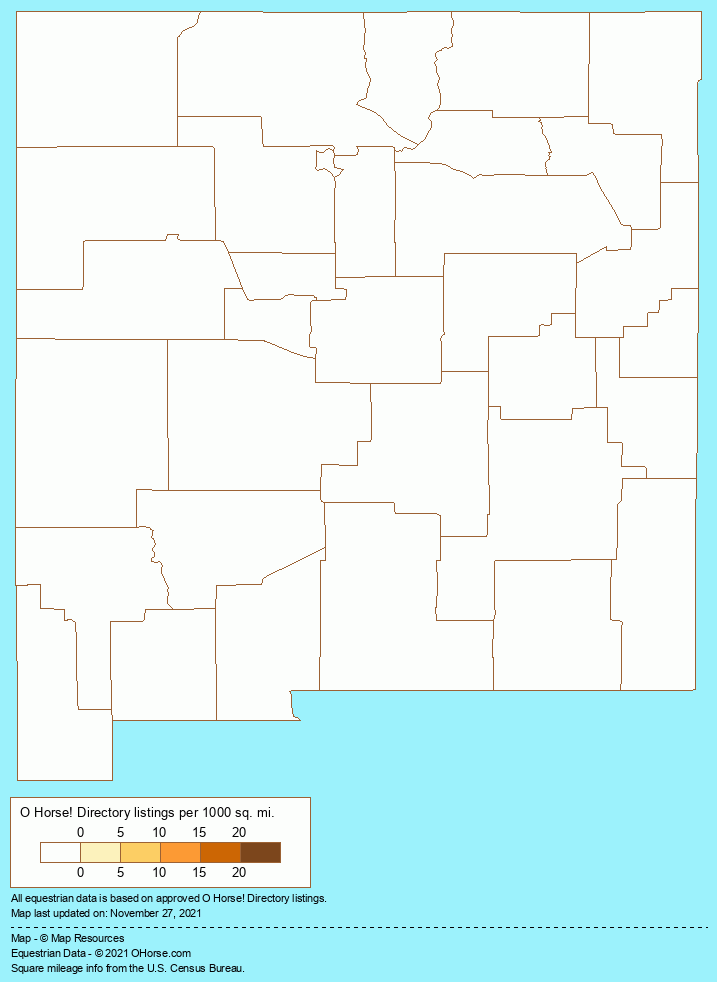 New Mexico Horse Publications and Media Population Map - O Horse!