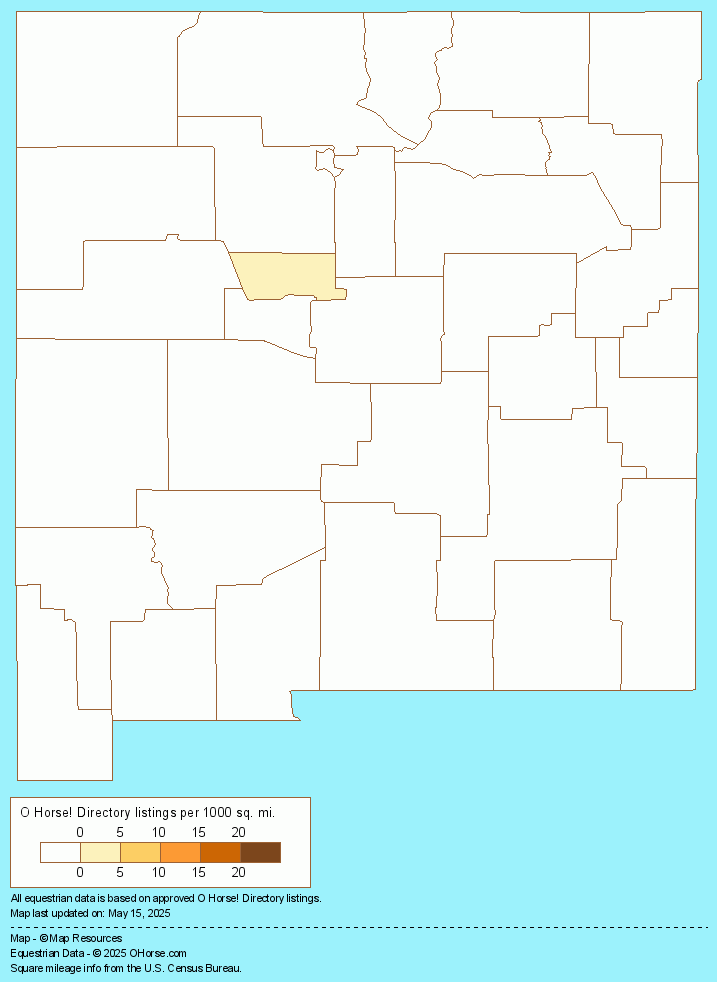 New Mexico Dressage Stables Population Map - O Horse!