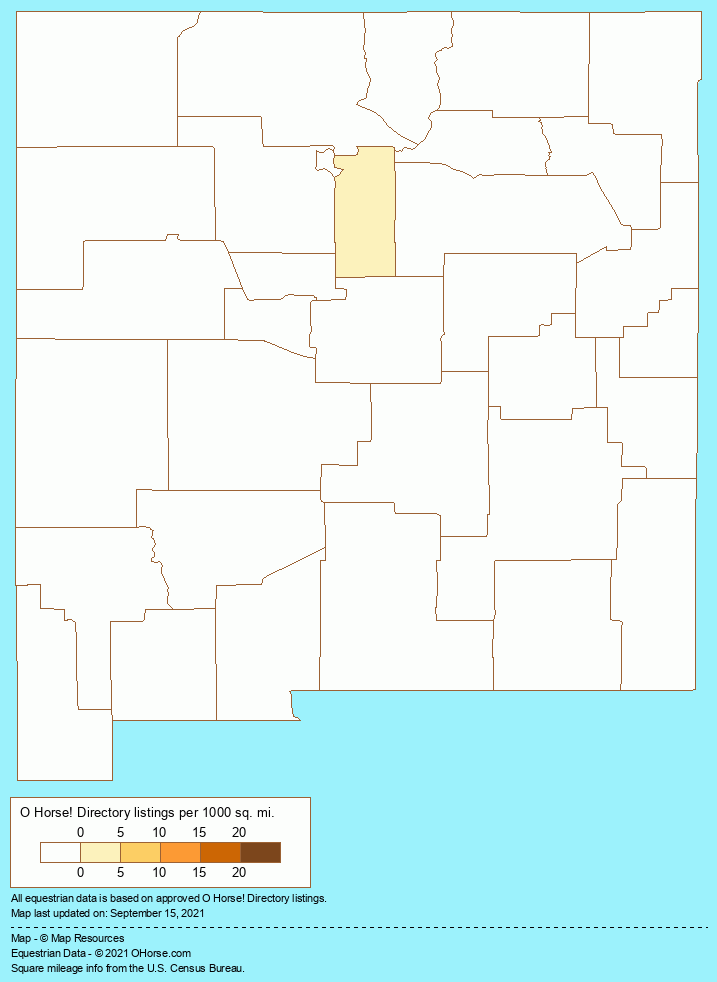 New Mexico Eventing Stables Population Map - O Horse!