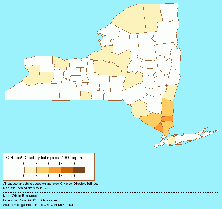 New York Hunter Jumper Stables Population Map - O Horse!