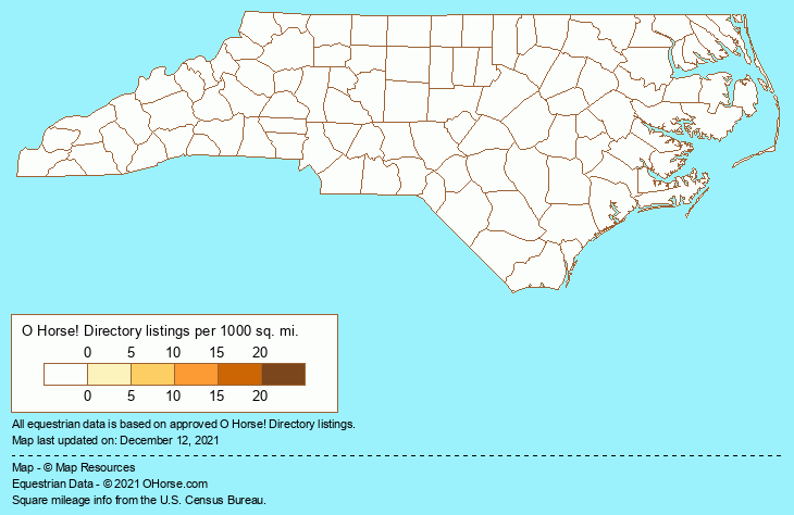 North Carolina Australian Riding Pony Breeders and Stallions Population Map - O Horse!