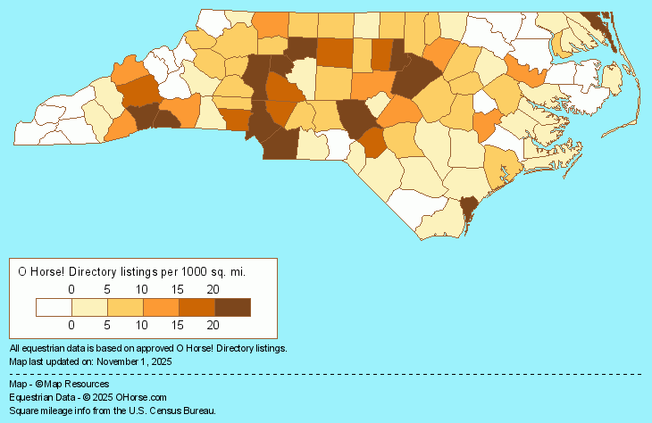 North Carolina  Population Map - O Horse!