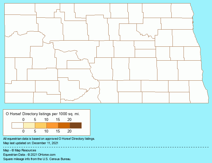 North Dakota American Warmblood Population Map - O Horse!