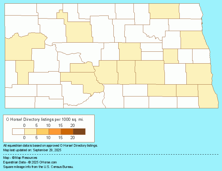 North Dakota  Population Map - O Horse!