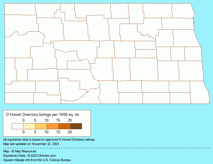 North Dakota Gymkhana Population Map - O Horse!