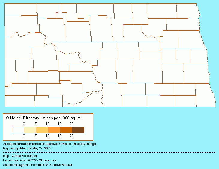 North Dakota Horse Breed Organizations Population Map - O Horse!