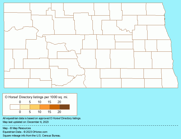 North Dakota Horse Sitting Population Map - O Horse!