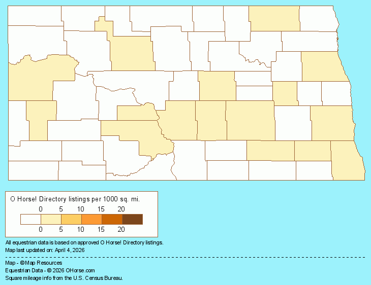 North Dakota Population Map - O Horse!