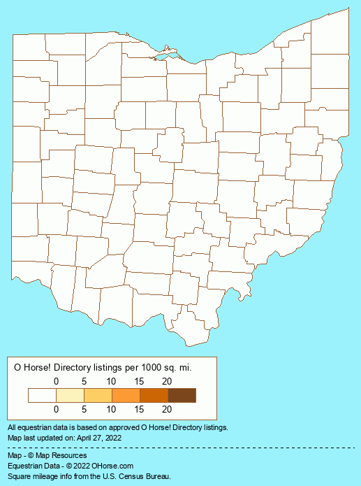 Ohio Peruvian Paso Population Map - O Horse!