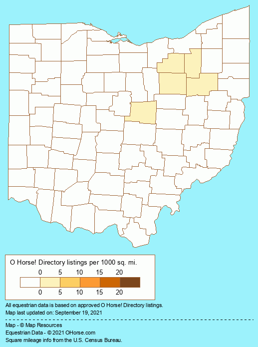 Ohio Horse Sitting Population Map - O Horse!