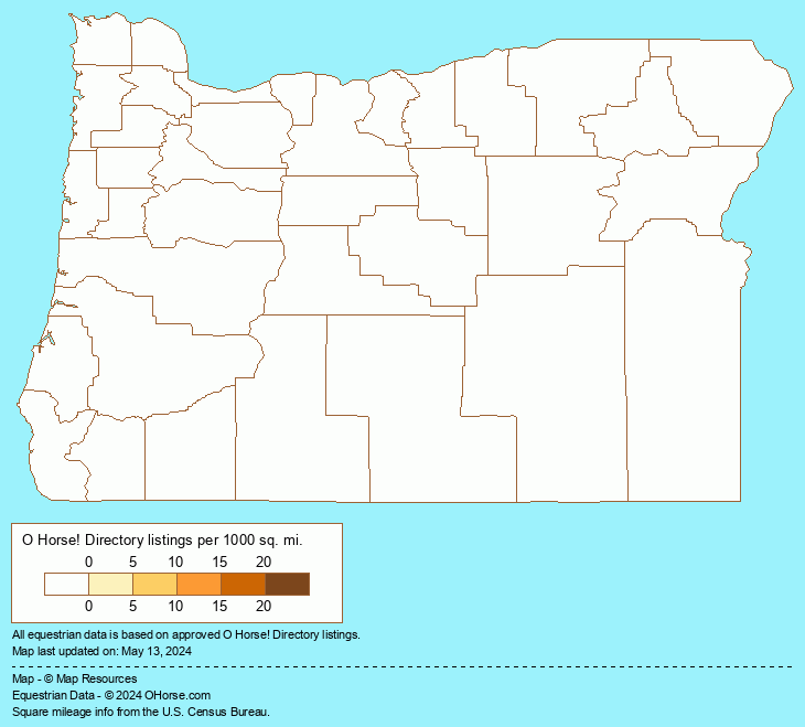 Oregon Missouri Fox Trotter Organizations Population Map - O Horse!
