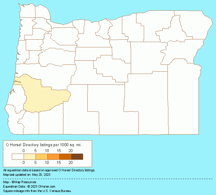 Oregon Pinto Breeders and Stallions Population Map - O Horse!