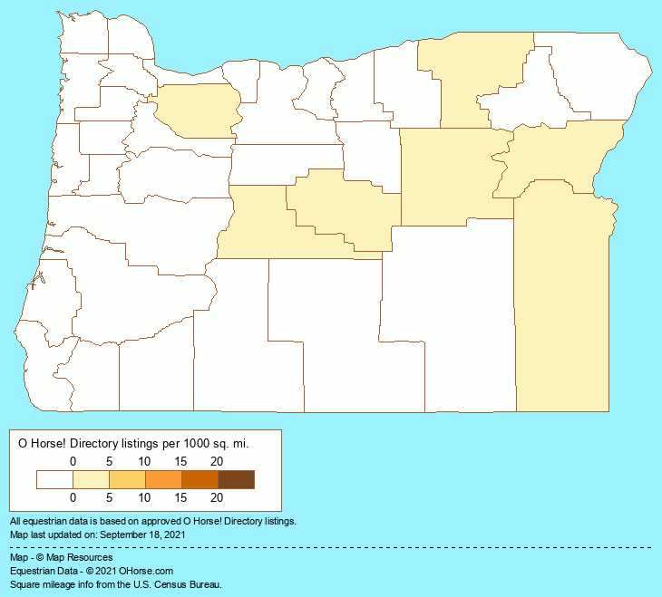Oregon Saddle Makers Population Map - O Horse!