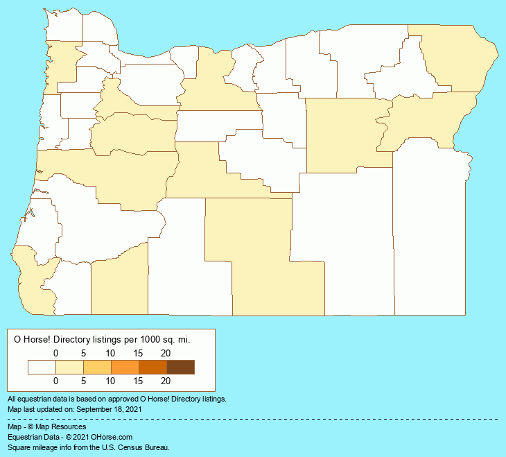 Oregon Dude Ranches and Equestrian Vacations Population Map - O Horse!