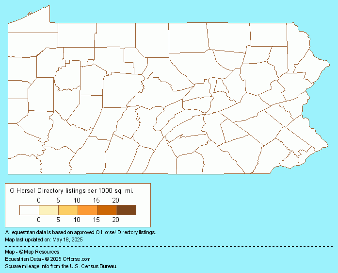 Pennsylvania Dartmoor Ponies for Sale and Pony Classifieds Population Map - O Horse!