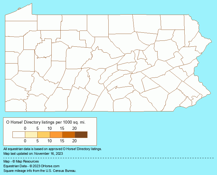 Pennsylvania Welsh Pony Organizations Population Map - O Horse!