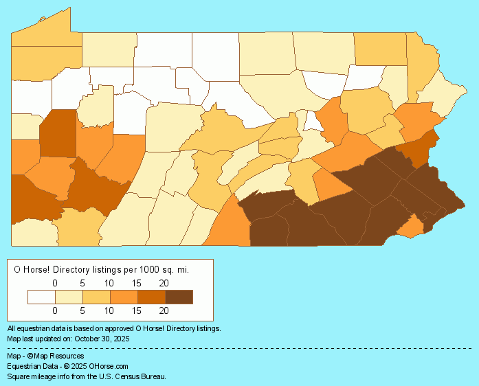 Pennsylvania  Population Map - O Horse!
