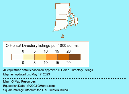 Rhode Island American Saddlebred Stallions at Stud Population Map - O Horse!