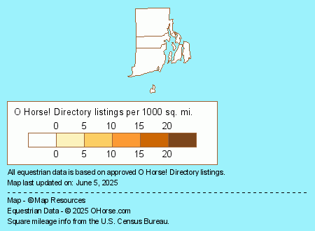 Rhode Island Budyonny Breeders and Stallions Population Map - O Horse!