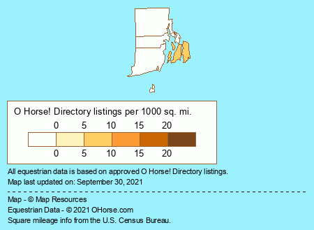 Rhode Island Horse Sitting Population Map - O Horse!