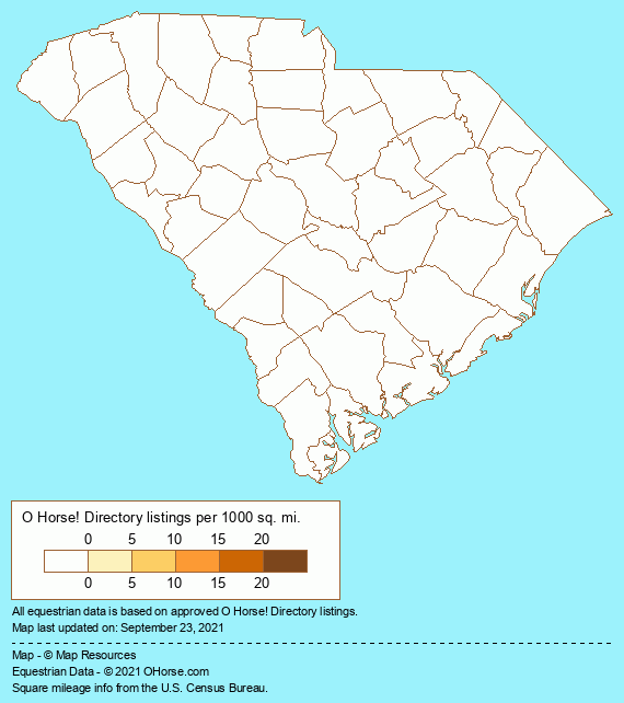 South Carolina Appaloosa Organizations Population Map - O Horse!