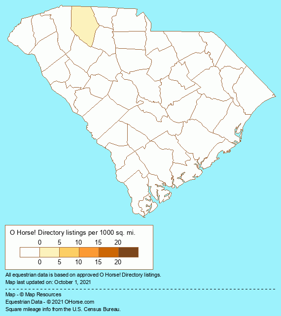 South Carolina Equine Appraisal Population Map - O Horse!
