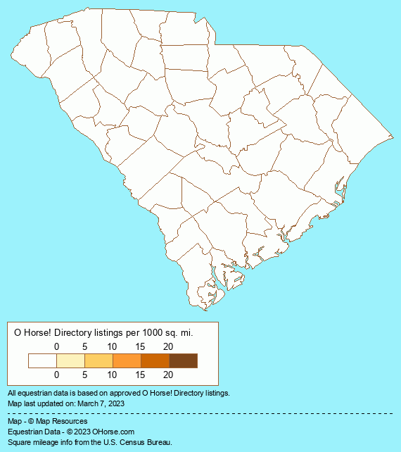 South Carolina Horse Gifts Population Map - O Horse!