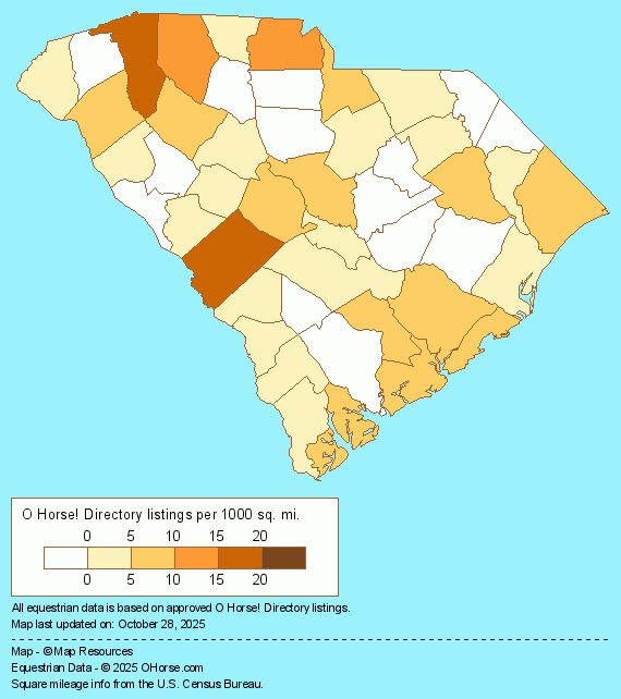 South Carolina  Population Map - O Horse!