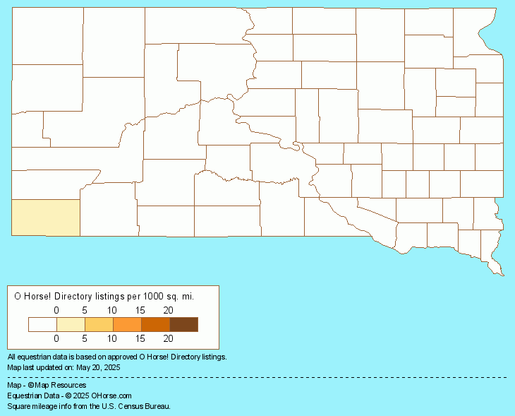 South Dakota Arabian Breeders and Arabian Horse Farms Population Map - O Horse!