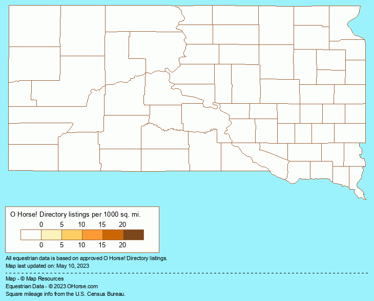 South Dakota Bashkir Curly Population Map - O Horse!